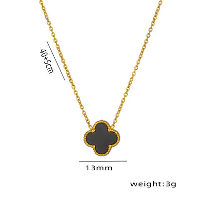 Wholesale Jewelry Elegant Four Leaf Clover Titanium Steel Gold Plated Necklace