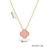 Wholesale Jewelry Elegant Four Leaf Clover Titanium Steel Gold Plated Necklace