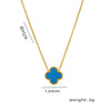 Wholesale Jewelry Elegant Four Leaf Clover Titanium Steel Gold Plated Necklace