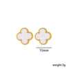 Wholesale Jewelry Elegant Four Leaf Clover Titanium Steel Gold Plated Necklace