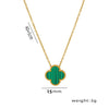 Wholesale Jewelry Elegant Four Leaf Clover Titanium Steel Gold Plated Necklace