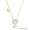 Wholesale Jewelry Elegant Four Leaf Clover Titanium Steel Gold Plated Necklace