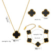 Wholesale Jewelry Elegant Four Leaf Clover Titanium Steel Gold Plated Necklace