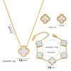 Wholesale Jewelry Elegant Four Leaf Clover Titanium Steel Gold Plated Necklace