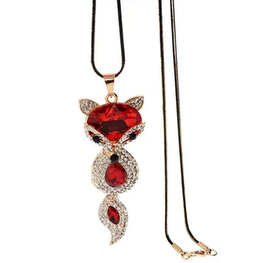 Elegant Fox Alloy Inlaid Crystal Artificial Crystal Women'S Sweater Chain