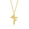 304 Stainless Steel Elegant French Style Cross Crown Pendant Necklace