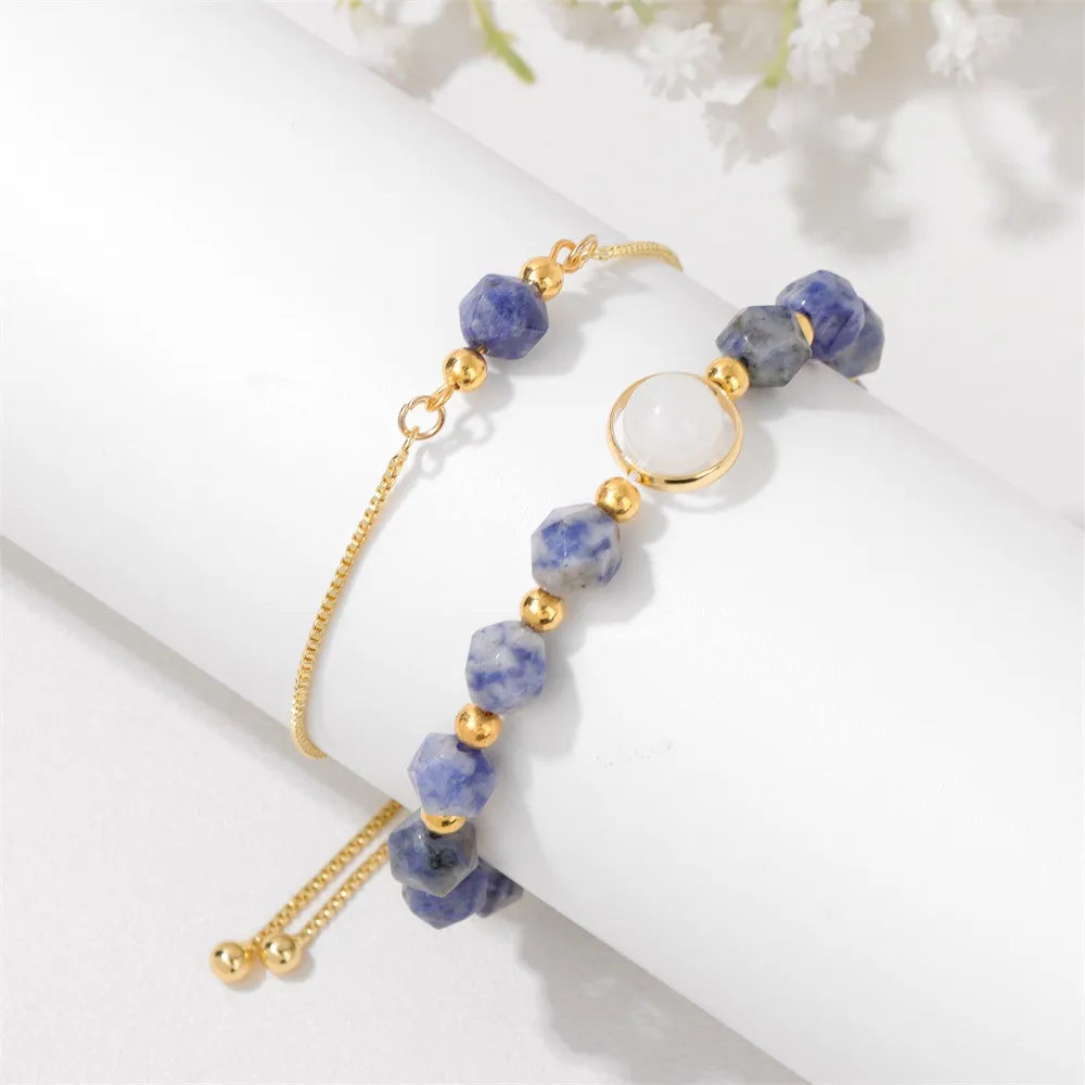 Elegant Geometric 18K Gold Plated Stone Wholesale Bracelets