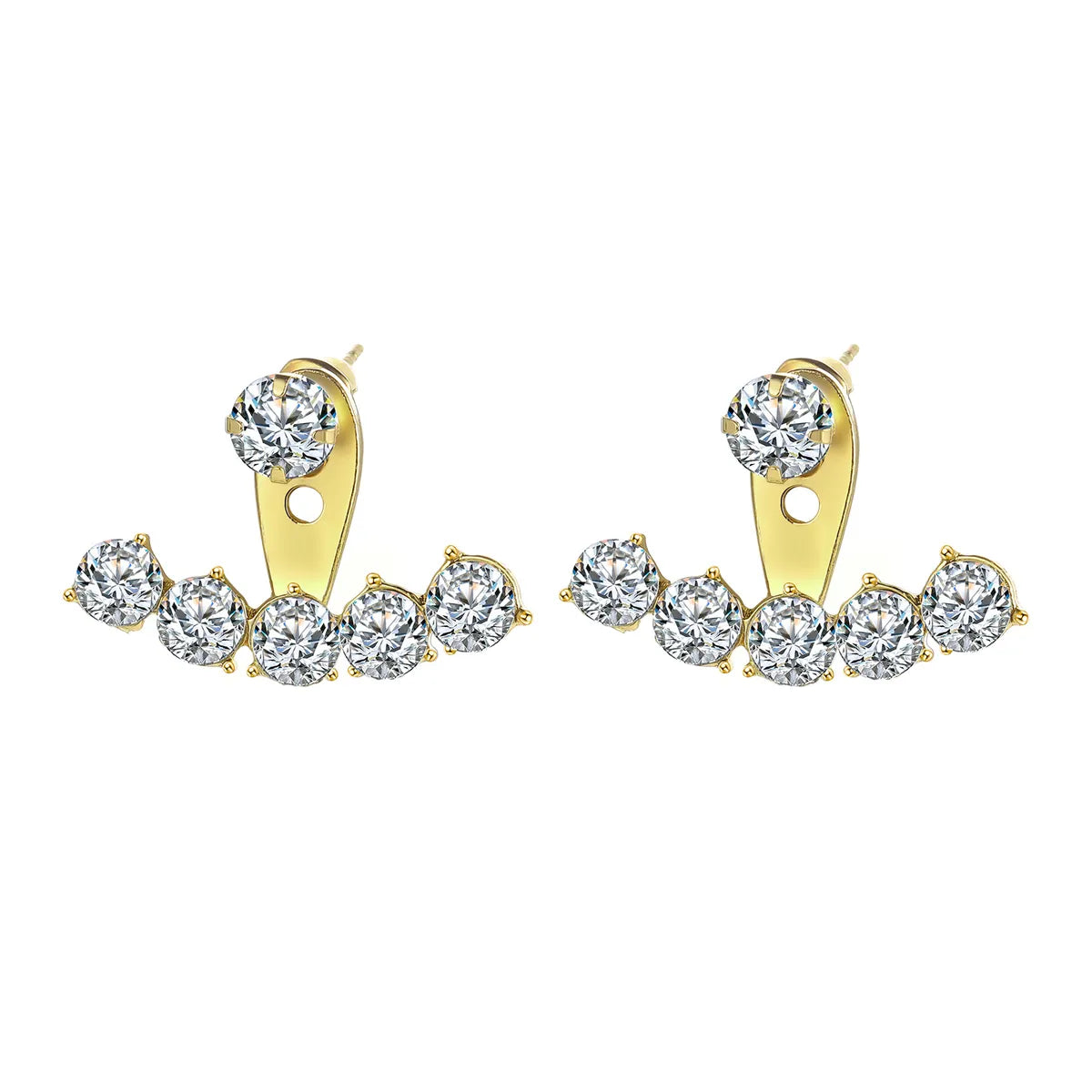 Elegant Geometric Alloy Inlay Artificial Pearl Rhinestone Earrings