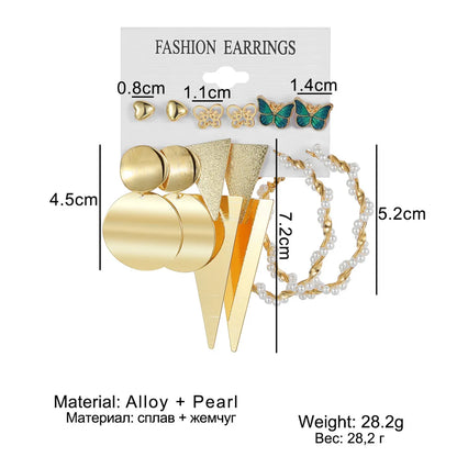 Elegant Geometric Alloy Plating Artificial Pearls Rhinestones Women's Earrings 1 Set