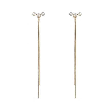 Elegant Geometric Alloy Plating Inlay Artificial Pearls Women's Ear Line