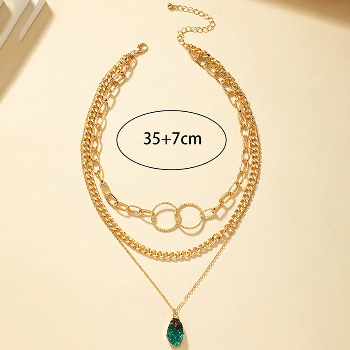 Elegant Geometric Alloy Plating Women'S Layered Necklaces