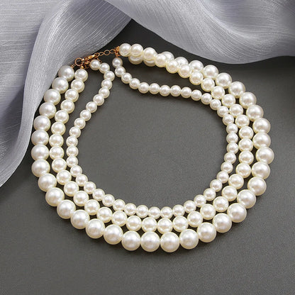 Elegant Geometric Artificial Pearl Beaded Women's Necklace