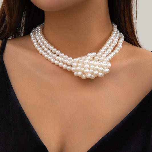 Elegant Geometric Artificial Pearl Beaded Women's Necklace