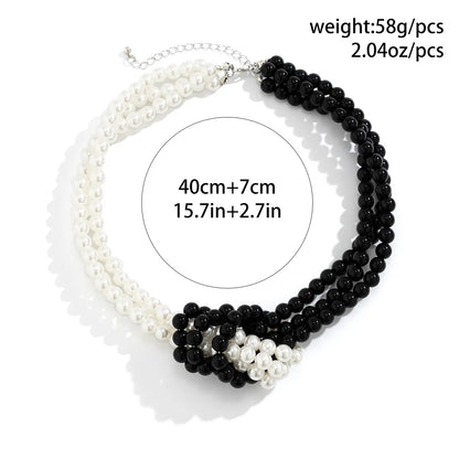 Elegant Geometric Artificial Pearl Beaded Women's Necklace