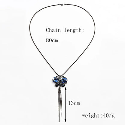 Elegant Geometric Butterfly Alloy Crystal Wholesale Pendant Necklace