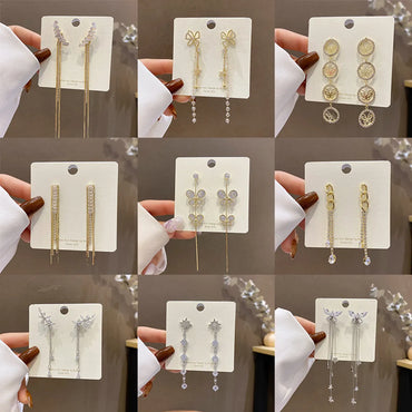 Elegant Geometric Copper Plating Artificial Pearls Rhinestones Drop Earrings 1 Pair