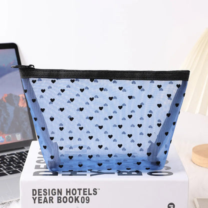 Elegant Geometric Heart Shape Polyester Square Makeup Bags