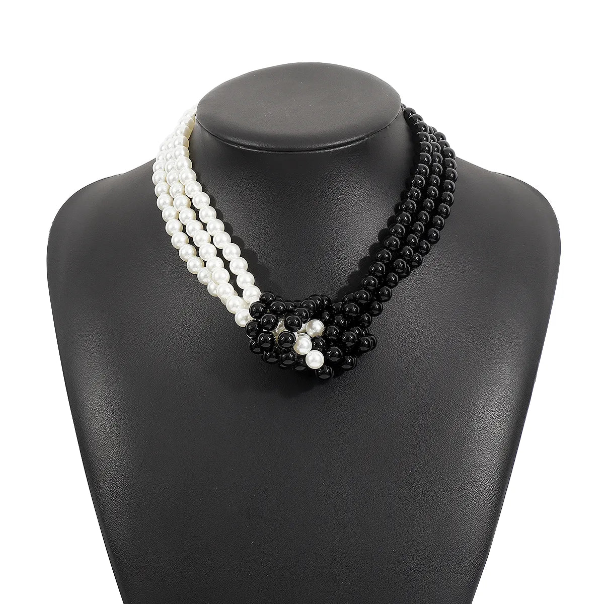 Elegant Geometric Imitation Pearl Beaded Women'S Necklace