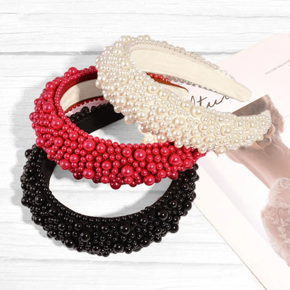 Elegant Geometric Imitation Pearl Sponge Hair Band 1 Piece