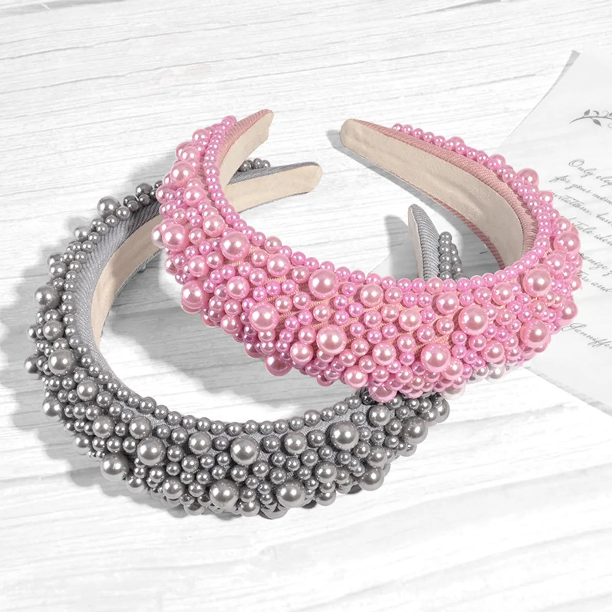 Elegant Geometric Imitation Pearl Sponge Hair Band 1 Piece