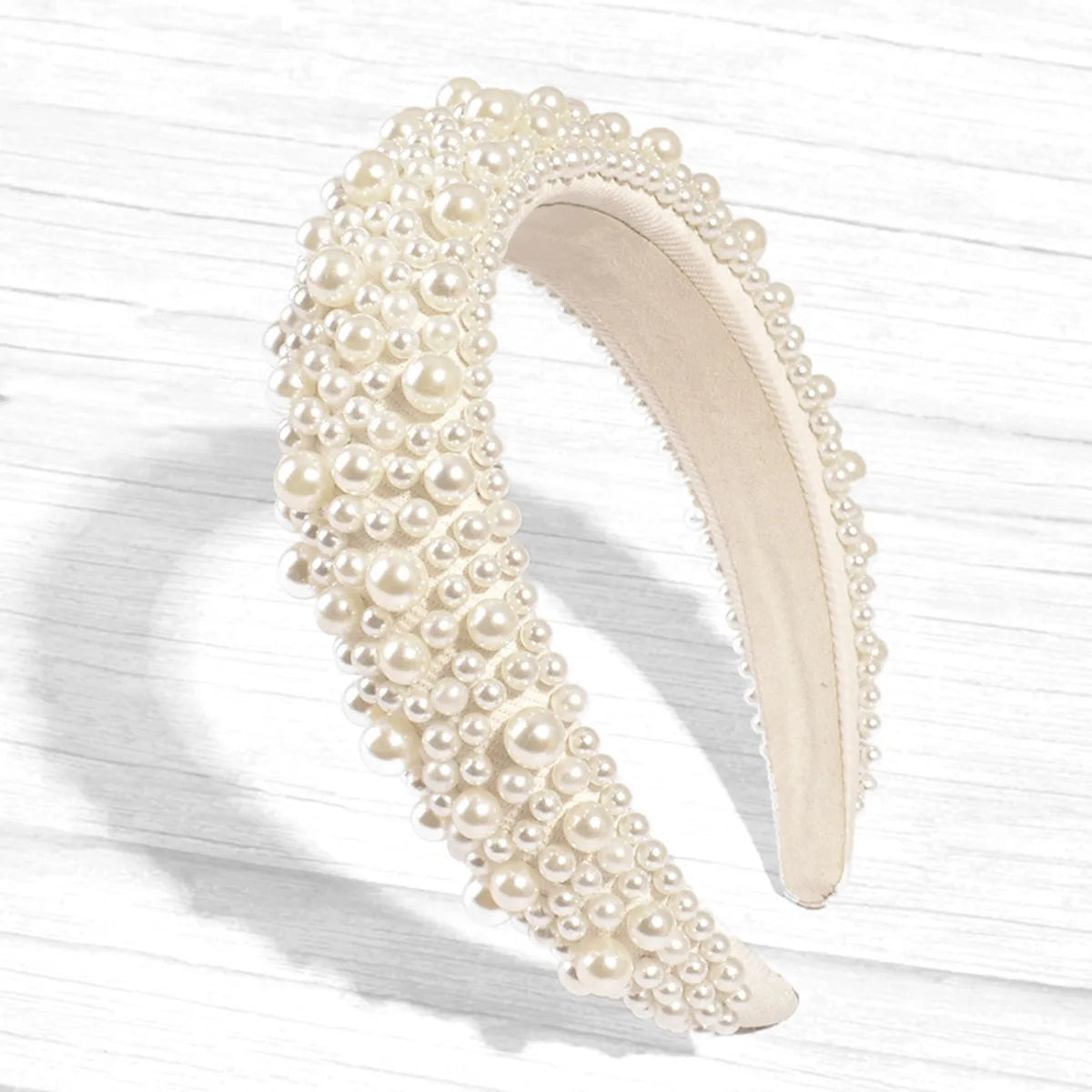 Elegant Geometric Imitation Pearl Sponge Hair Band 1 Piece