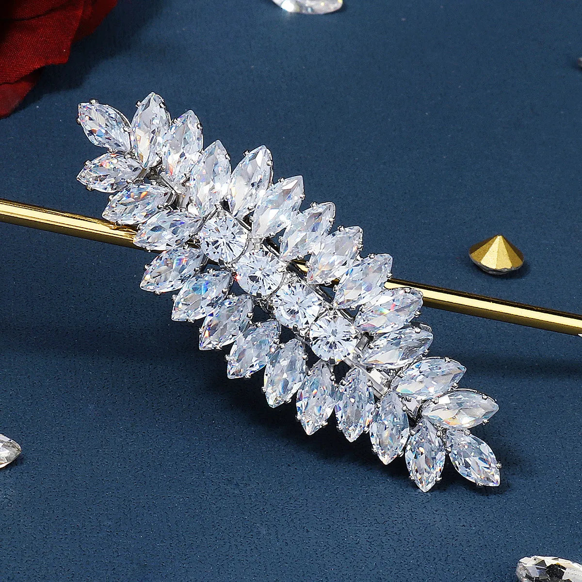 Elegant Geometric Rhinestone Hair Clip