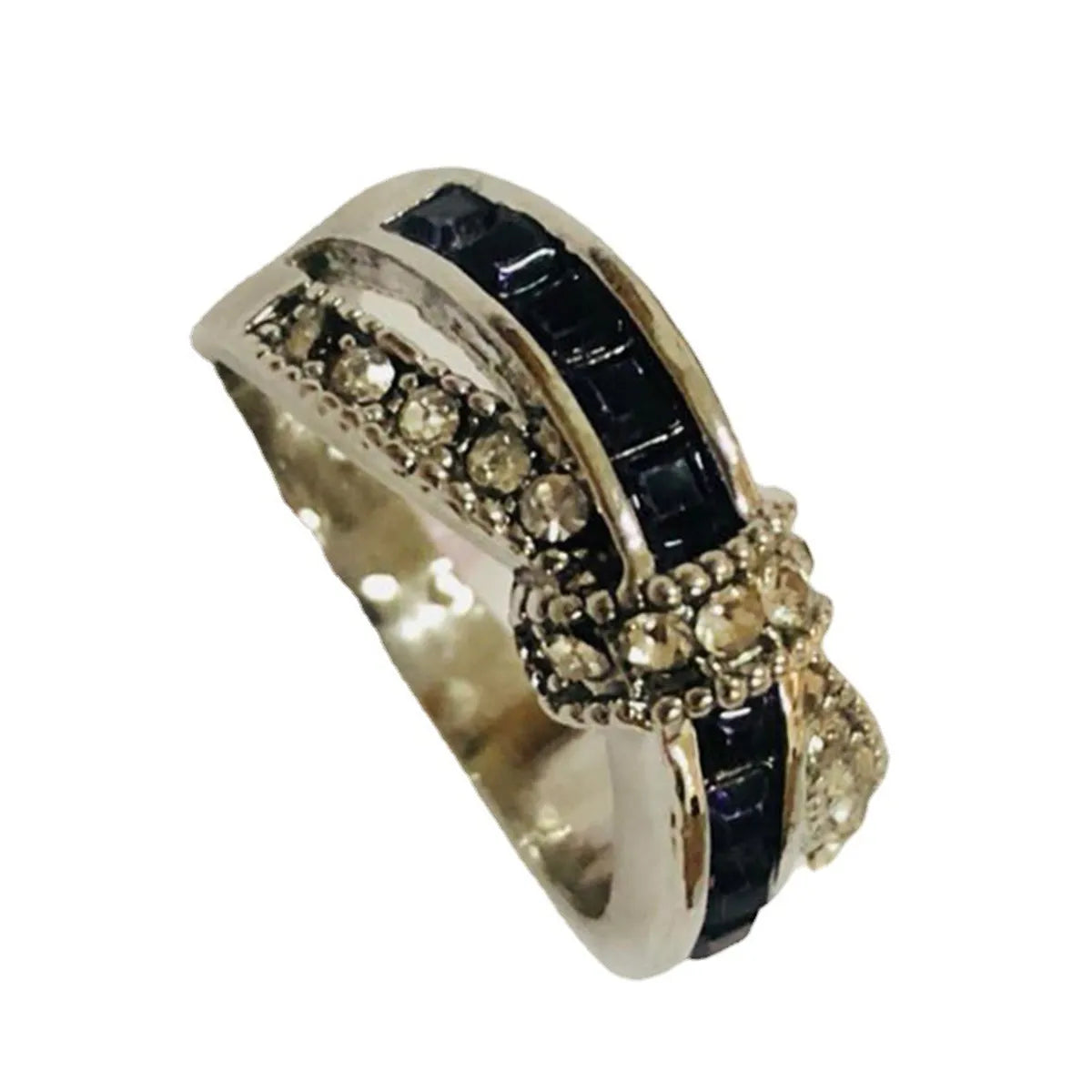 Elegant Geometric Rhinestones Metal Wholesale Rings