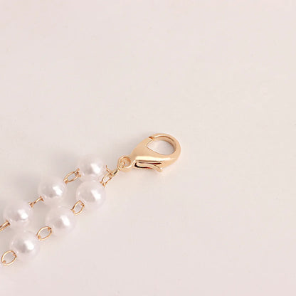 Elegant Geometric Solid Color Arylic Imitation Pearl Inlay Pearl Gold Plated Women's Waist Chain