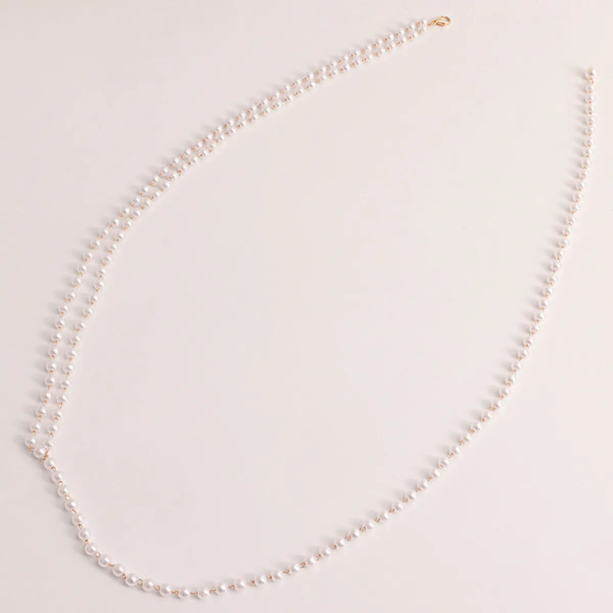 Elegant Geometric Solid Color Arylic Imitation Pearl Inlay Pearl Gold Plated Women's Waist Chain