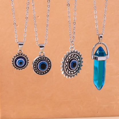 Elegant Geometric Zinc Alloy Inlay Artificial Gemstones Women's Layered Necklaces