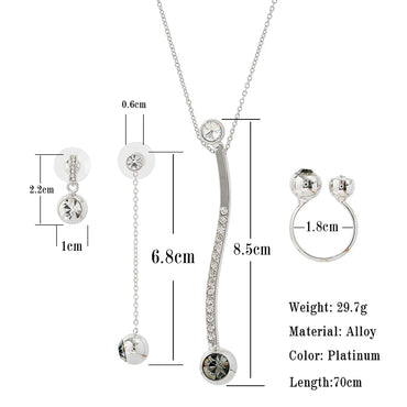 Elegant Glam Geometric Alloy Inlay Rhinestones Platinum Plated Women's Jewelry Set