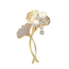 Elegant Glam Geometric Alloy Plating Inlay Artificial Pearls Rhinestones Shell Women'S Brooches