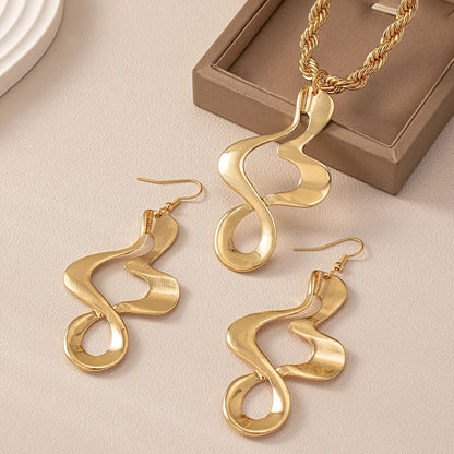 Elegant Glam Geometric Alloy Plating Women'S Earrings Necklace