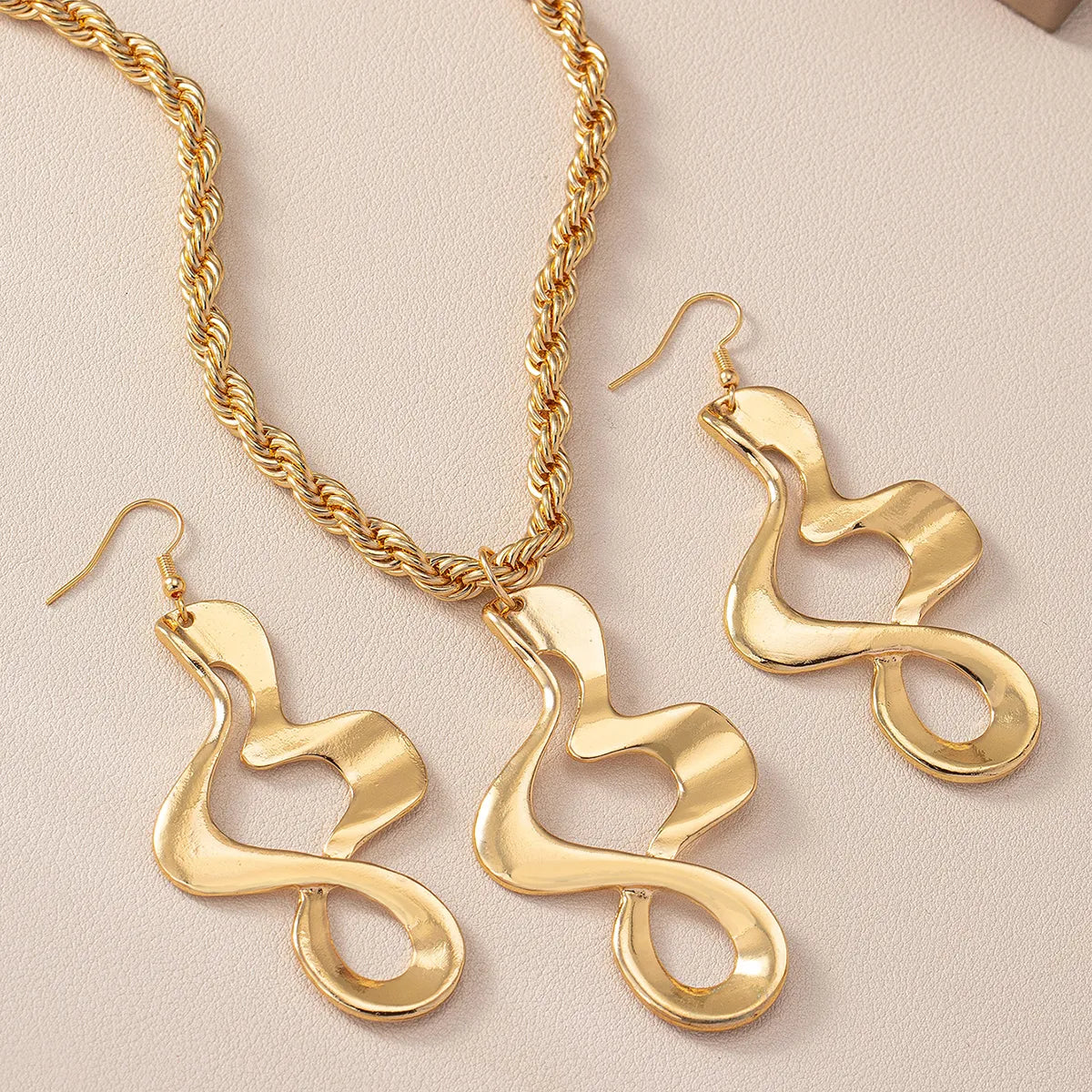 Elegant Glam Geometric Alloy Plating Women'S Earrings Necklace