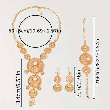 Elegant Glam Geometric Copper Plating 18k Gold Plated Bracelets Earrings Necklace