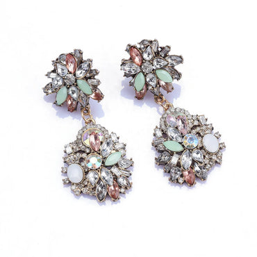 Elegant Glam Luxurious Geometric Alloy Plating Inlay Rhinestones Women's Earrings