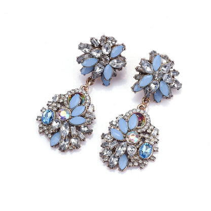 Elegant Glam Luxurious Geometric Alloy Plating Inlay Rhinestones Women's Earrings