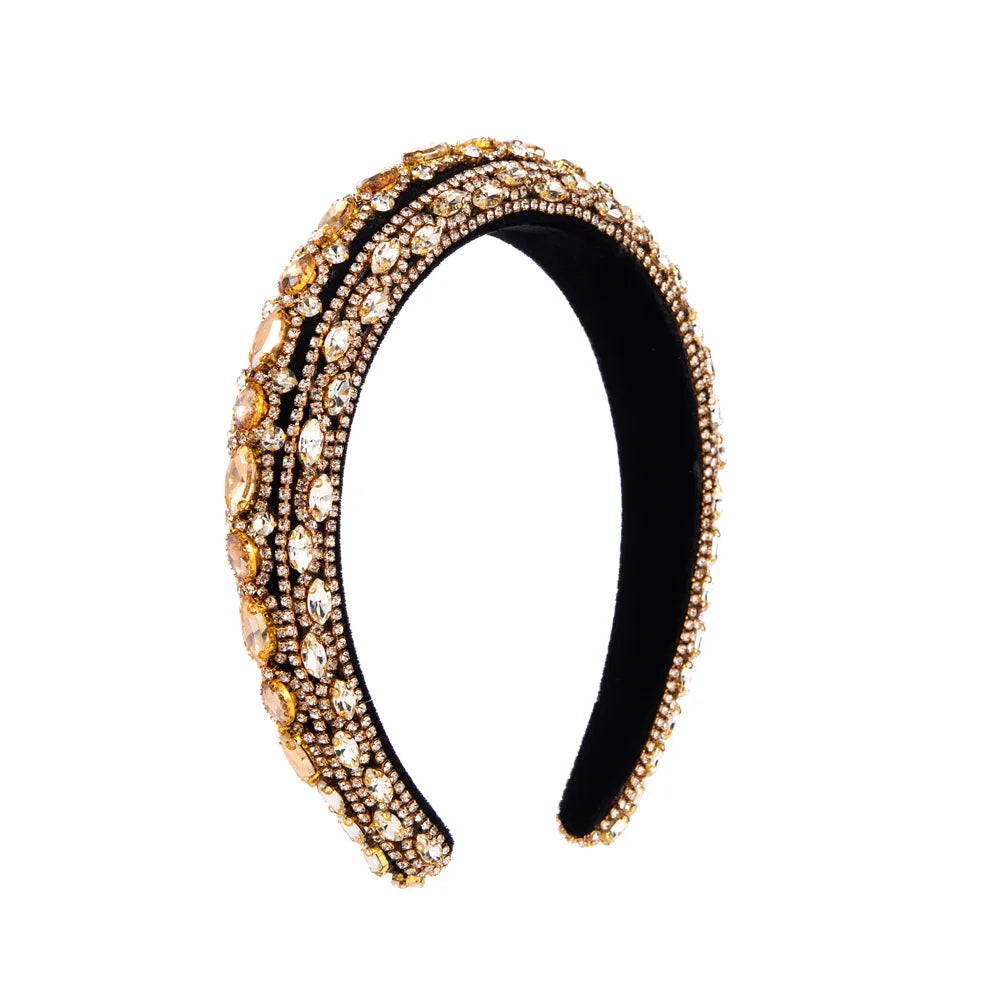 Women'S Elegant Glam Luxurious Geometric Cloth Inlay Rhinestones Hair Band