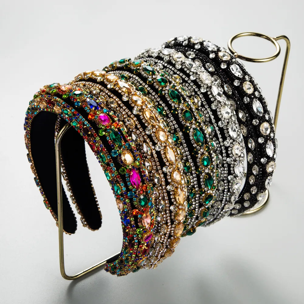 Women'S Elegant Glam Luxurious Geometric Cloth Inlay Rhinestones Hair Band