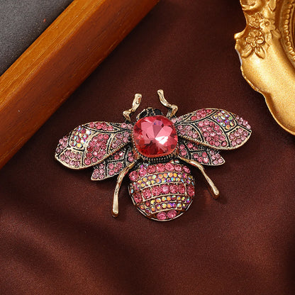 Elegant Glam Retro Bee Alloy Plating Inlay Rhinestones Women'S Brooches