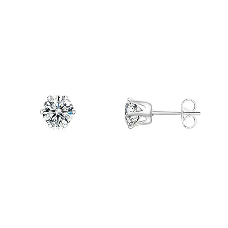 Elegant Glam Romantic Round Handmade Inlay Copper Zircon White Gold Plated Ear Studs