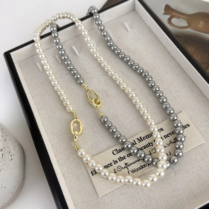 Elegant Glam Round Artificial Pearl Alloy Beaded Women's Necklace