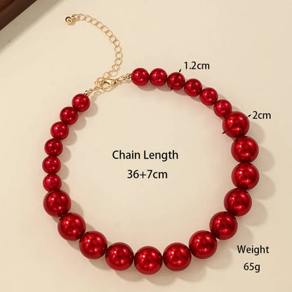 Elegant Glam Round Imitation Pearl Ferroalloy Beaded Plating 14k Gold Plated Women's Necklace