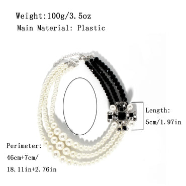 Elegant Glam Round Silver Plated Rhinestones Plastic Wholesale Layered Necklaces