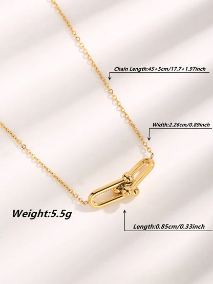 Elegant Glam Simple Style Leaves Water Droplets Solid Color Titanium Steel Plating Inlay Zircon Gold Plated Pendant Necklace