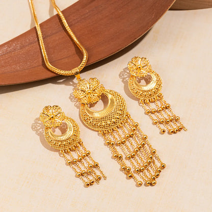 Elegant Glam Streetwear Tassel Alloy Women'S Earrings Necklace Jewelry Set