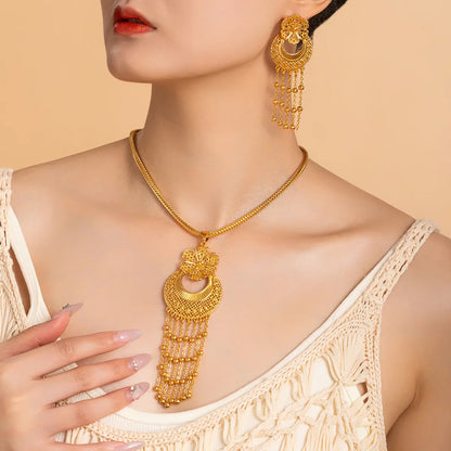 Elegant Glam Streetwear Tassel Alloy Women'S Earrings Necklace Jewelry Set