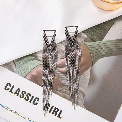 Elegant Glam Triangle Metal Tassel Plating Women'S Drop Earrings