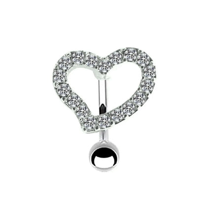 Elegant Hawaiian Tropical Coconut Heart Shape Bow Knot Stainless Steel Alloy Copper Plating Inlay Rhinestones White Gold Plated Gold Plated Belly Ring