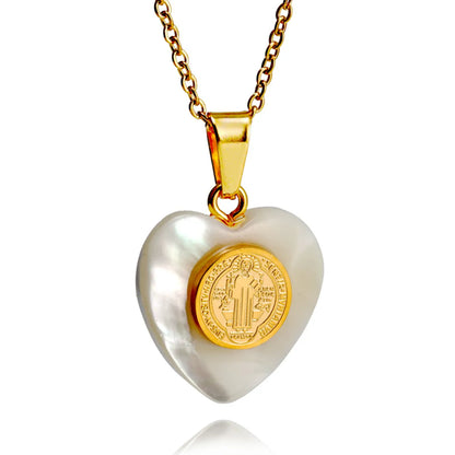 Elegant Heart Shape 304 Stainless Steel Shell Wholesale Pendant Necklace